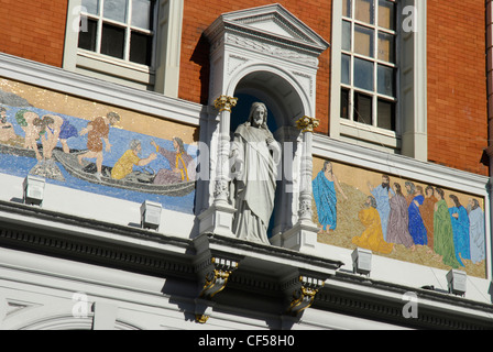 Detail of St Peter's Italian Church in Clerkenwell Road. Stock Photo