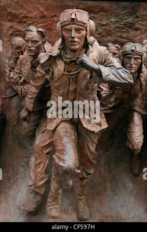 A close up of the Battle of Britain war memorial on Victoria Embankment. Stock Photo