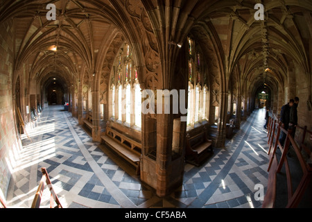 The cloisters in Worcester Cathedral Stock Photo