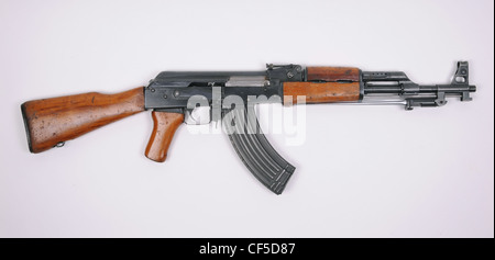 Albanian made variant of the Chinese Type 56 stamped receiver rifle, the ASh78 Type 1 (Automatiku Shqiptar 78 Tip-1). Stock Photo