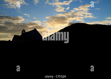 The Sun sets over Mwnt Stock Photo