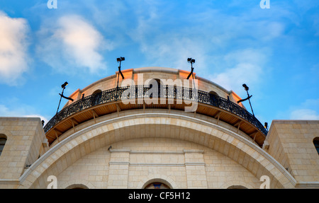 Top of Hurva Synagogue, a historic synagogue located in the Jewish Quarter of the Old City of Jerusalem, Israel. Stock Photo