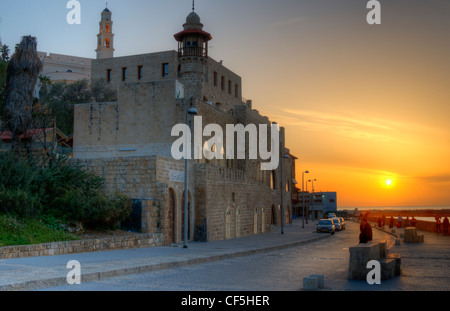 Old Jaffa in Tel Aviv, Israel at sunset. Stock Photo
