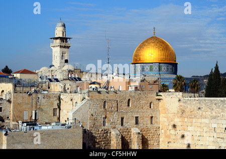 Western Wall and Dome of the Rock in Jerusalem, Israel Stock Photo