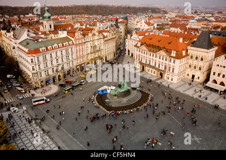 Old Town Square, view from Town Hall Tower Stock Photo