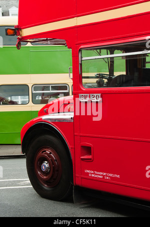 Iconic Routemaster bus on display at the Magnificent Motors event on the seafront. Stock Photo
