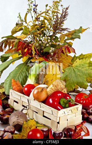 Colorful fresh group of vegetables for a balanced diet. Wooden ...