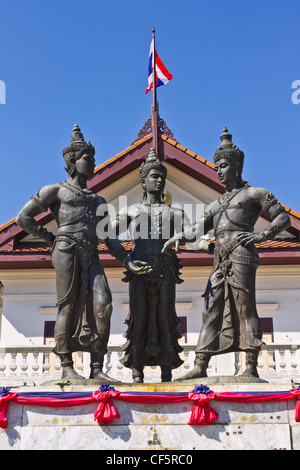 Three Kings Monument, Chiang Mai Stock Photo