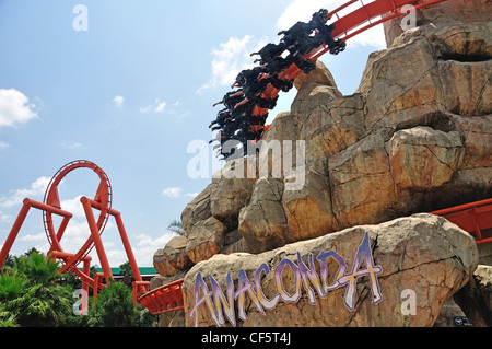 The Anaconda ride at Gold Reef City Theme Park, Johannesburg, Gauteng Province, Republic of South Africa Stock Photo