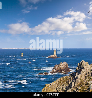 Pointe du Raz, with La Vieille and Tourelle de la Plate lighthouses Stock Photo