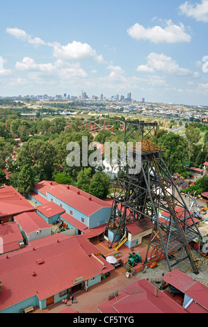 View of city and park from Giant Wheel at Gold Reef City Theme Park, Johannesburg, Gauteng Province, South Africa Stock Photo