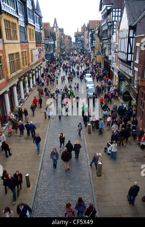 A throng of people shopping in Eastgate Street. Stock Photo