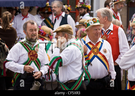 Morris Men at the Saddleworth Rushcart Festival. Stock Photo