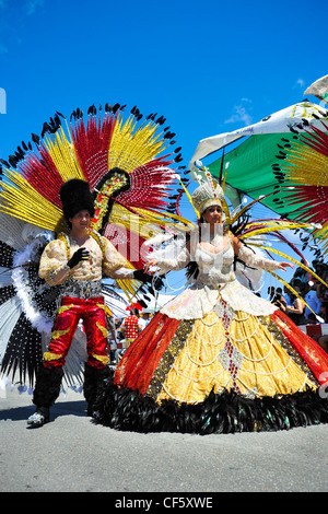 People celebrating Carnival in Aruba Stock Photo