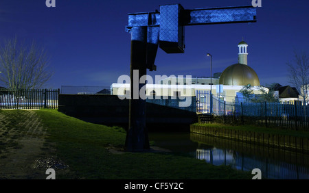 Night view of a mosque in north London. Stock Photo