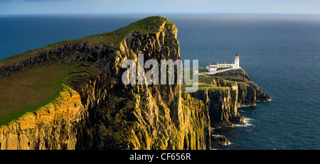 Dramatic Coastline at Neist Point or An t-Aigeach near Waterstein, the most westerly point on the Isle of Skye. Stock Photo