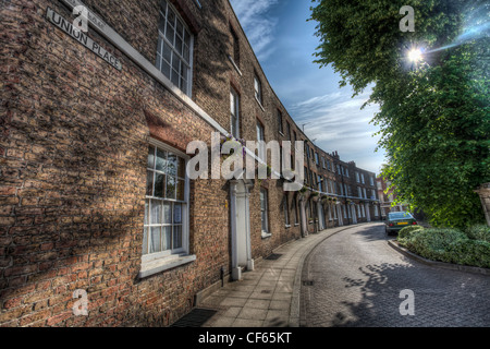 A Georgian crescent of terraced houses. Stock Photo