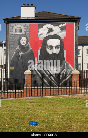 A mural on the side of a house in Free Derry in remembrance of Bloody Sunday.