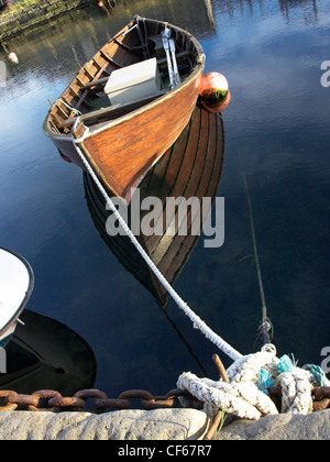 A moored boat at Hays Dock on Shetland. Stock Photo