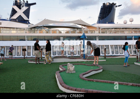 Cruise ship miniature golf Stock Photo