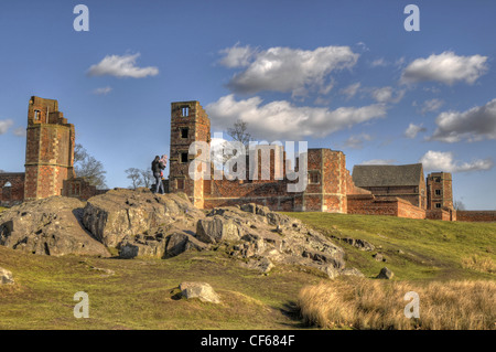 Ruins of Bradgate House, Bradgate Country Park, Leicestershire, England, UK Stock Photo