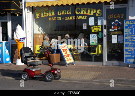 Exterior of a fish and chip restaurant. Stock Photo