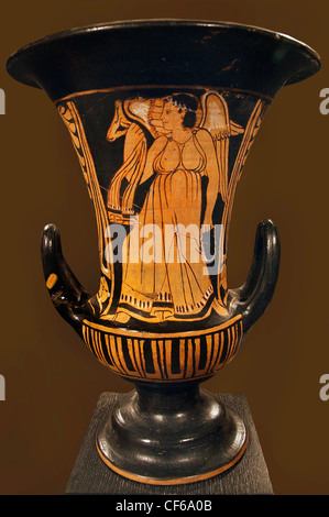 Winged female spirit woman figure krater 4th cent BC Etruscan Italy Italian Stock Photo