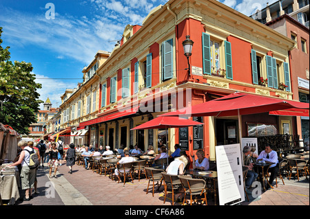 The flower market in the old town, Nice, France. Stock Photo