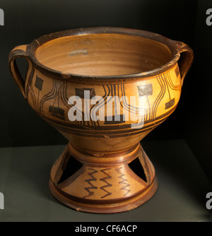 tripod vessel Helladic III A2 1380-1300 BC From Rhodes Greece Greek Cyclades Stock Photo