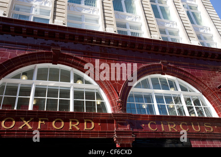 The tiled exterior of Oxford Circus underground station Stock Photo