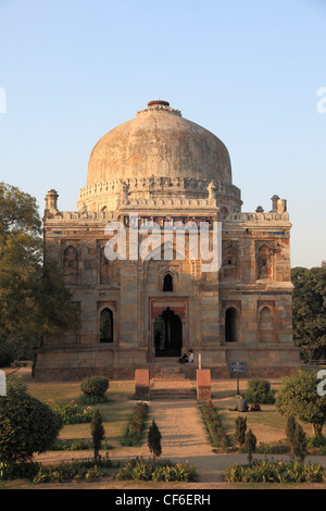 India, Delhi, Lodi Garden, Shish Gumbad Tomb, Stock Photo