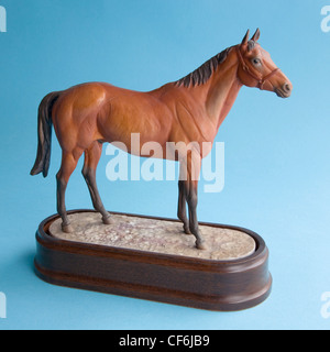 Ceramic model of the racehorse Red Rum, modelled by Doris Lindner and produced in 1975 by the Royal Worcester factory. Stock Photo