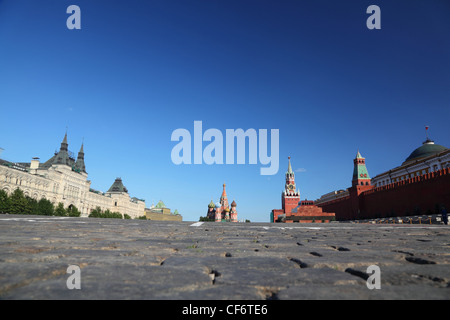 Red Square in Moscow, Russian Federation. National Landmark. Tourist Destination. Stock Photo