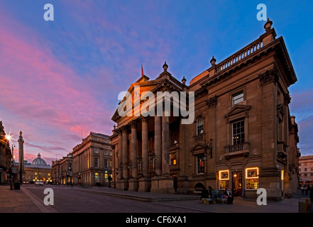 The Theatre Royal Newcastle lit up at night, Newcastle upon Tyne, Tyne and Wear Stock Photo