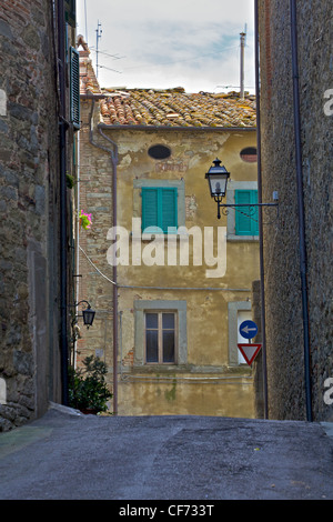 Cobblestone Street of Tuscany Stock Photo