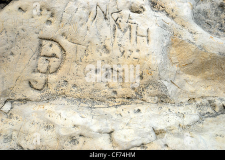 Grafitti, Seaford Beach Head, GB. Stock Photo