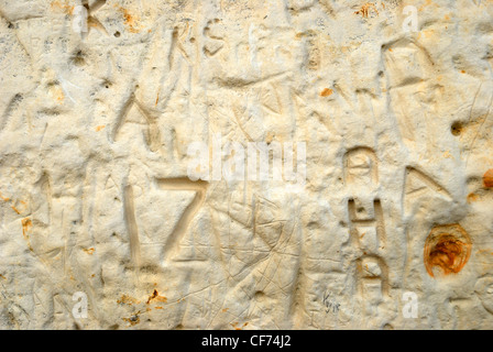 Grafitti, Seaford Beach Head, GB. Stock Photo