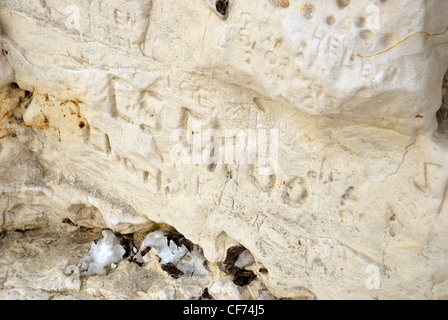 Grafitti, Seaford Beach Head, GB. Stock Photo