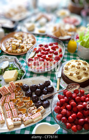 Buffet food on table, UK Stock Photo