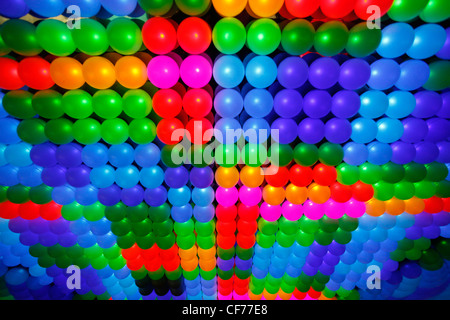 Multi-coloured patterns of LED lights in a lighting display Stock Photo