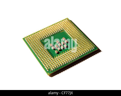 Computer processor on a white background. Stock Photo