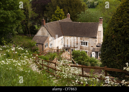 UK, Gloucestershire, Stroud, Slad Valley, Rosebank Cottage, former home of poet Laurie Lee Stock Photo