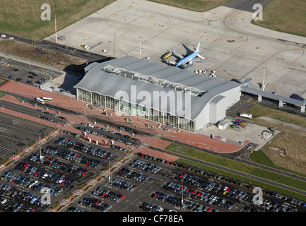 Aerial view of Doncaster Sheffield Airport Stock Photo