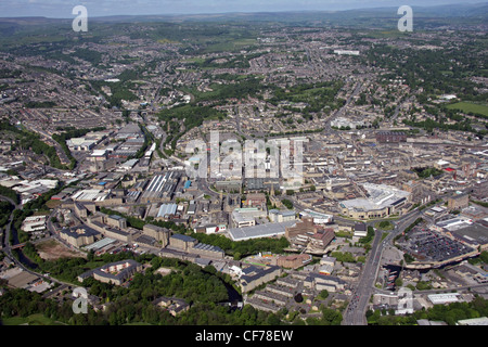 aerial view of Huddersfield Town centre Stock Photo
