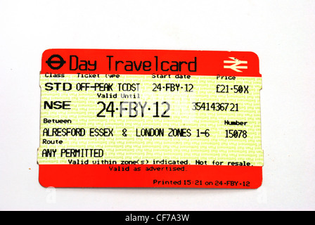 Travelcard rail ticket Stock Photo