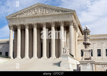 Facade of US Supreme court in Washington DC on sunny day Stock Photo