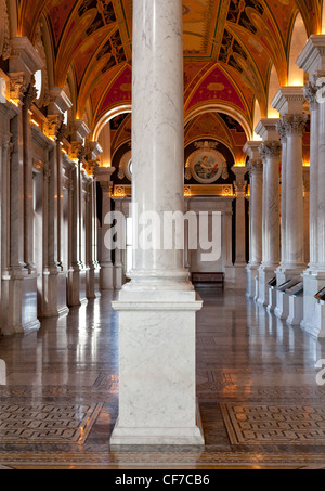 Ornate painted ceiling of Library of Congress in Washington DC Stock Photo