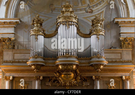 Organ in the chapel of the Royal Palace (Kungliga Slottet) in Stockholm. Stock Photo