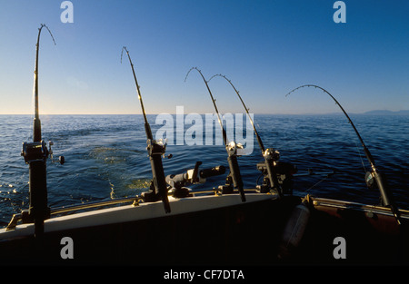 Fishing Trolling Boat Rods in Rod Holder. Big Game Fishing. Fishing Reels  and Rods Pattern on Boat Stock Image - Image of reel, outdoors: 188720515