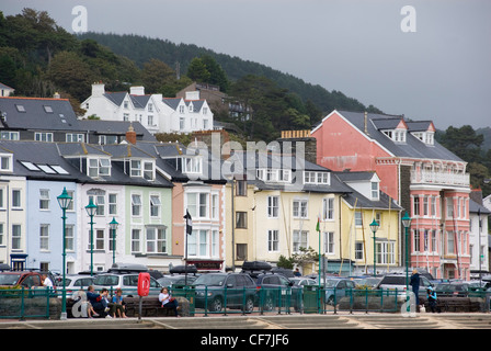 Colourful Homes of Aberdovey Promenade, a Victorian Resort & Fishing Village bordering Snowdonia National Park, Aberdyfi, Wales Stock Photo
